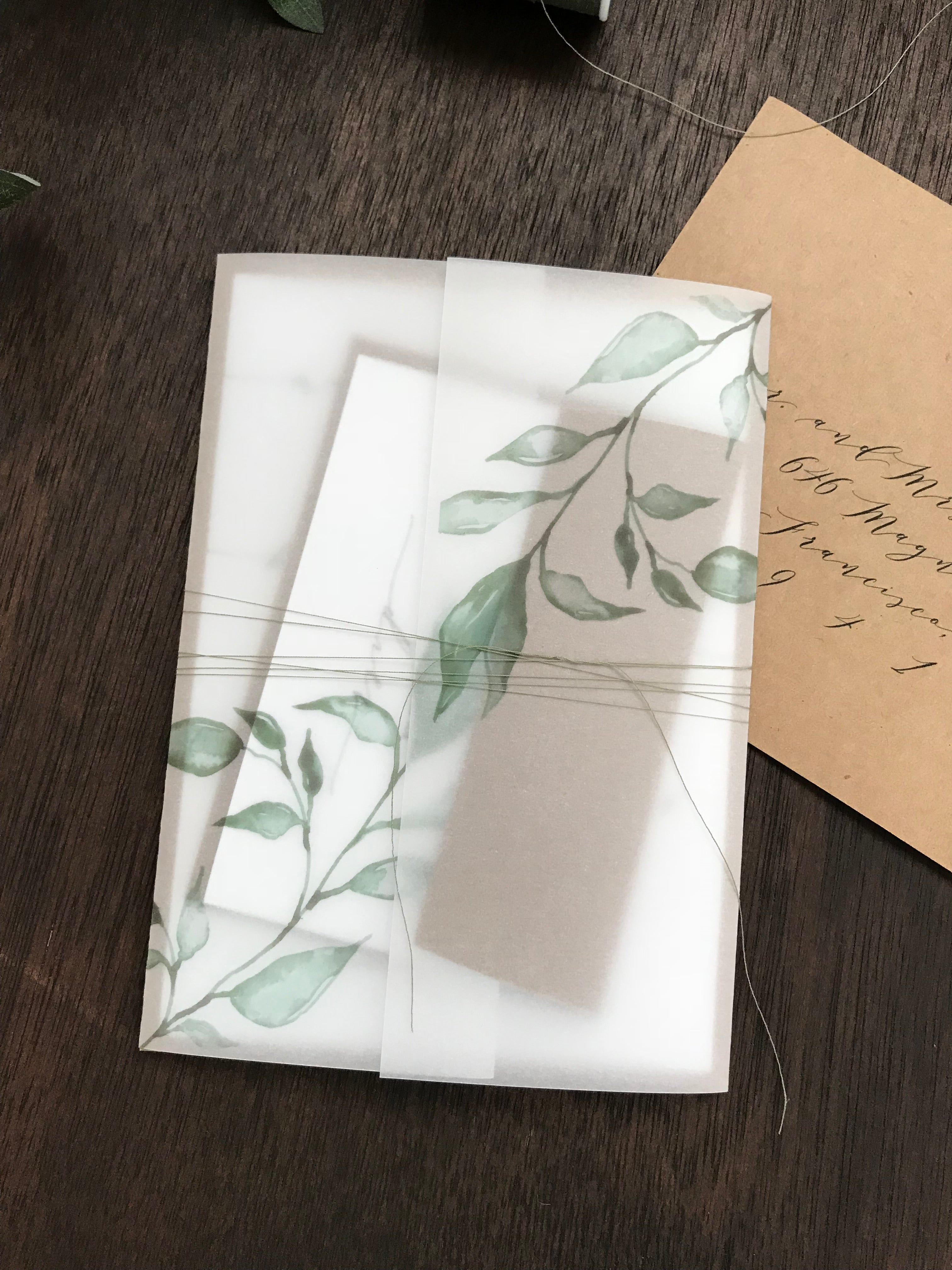 Vellum Sheet ONLY with Printed Greenery – Creative Custom Prints